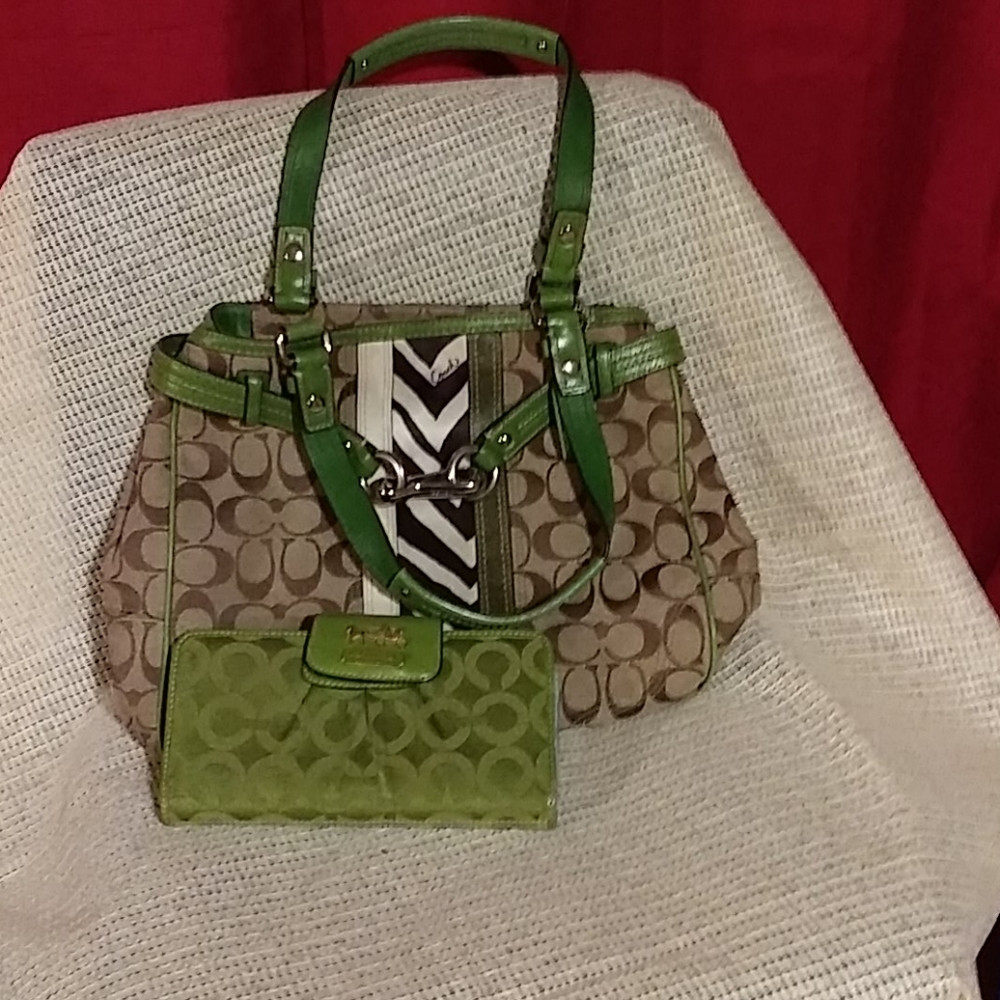 Coach bag and matching wallet/checkbook holder